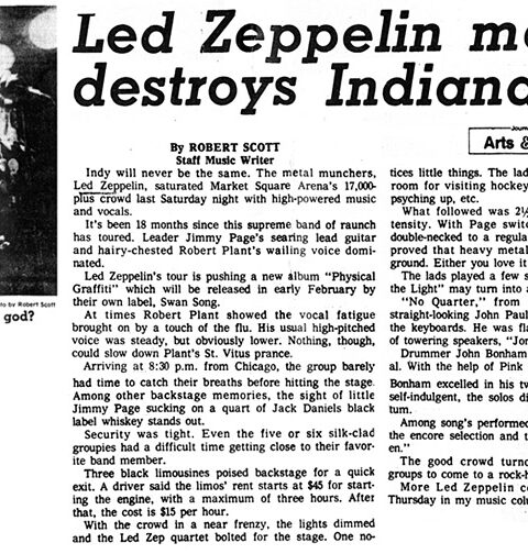 Led Zeppelin, Market Square Arena, osvrt s koncerta, foto: ledzeppelin.com